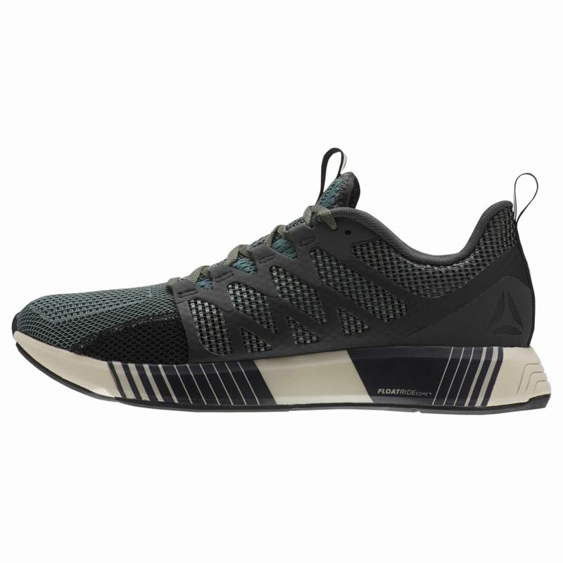 Adidasi Alergare Reebok Fusion Flexweave Cage Barbati Negrii/Verzi Romania LH8793KA